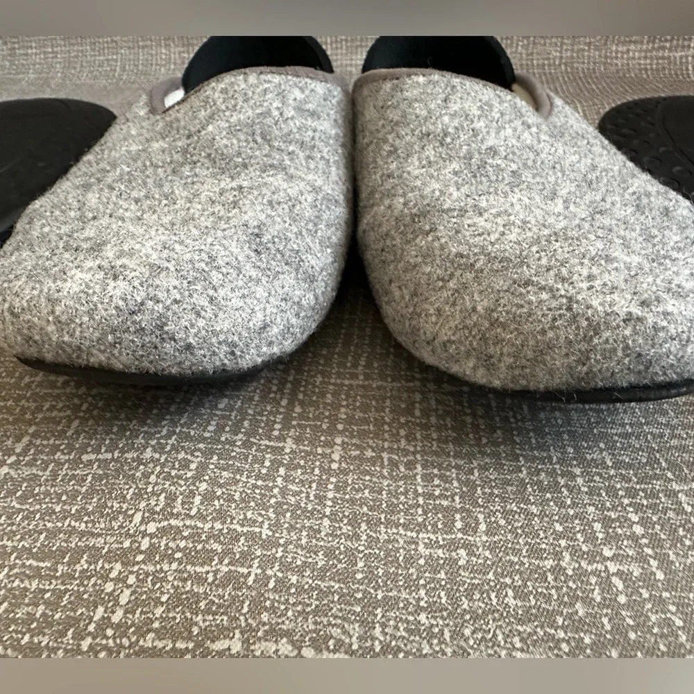 Mahabis Classic Larvik Felt Slippers EU 40 Gray Black Wool Indoor Outdoor Shoes
